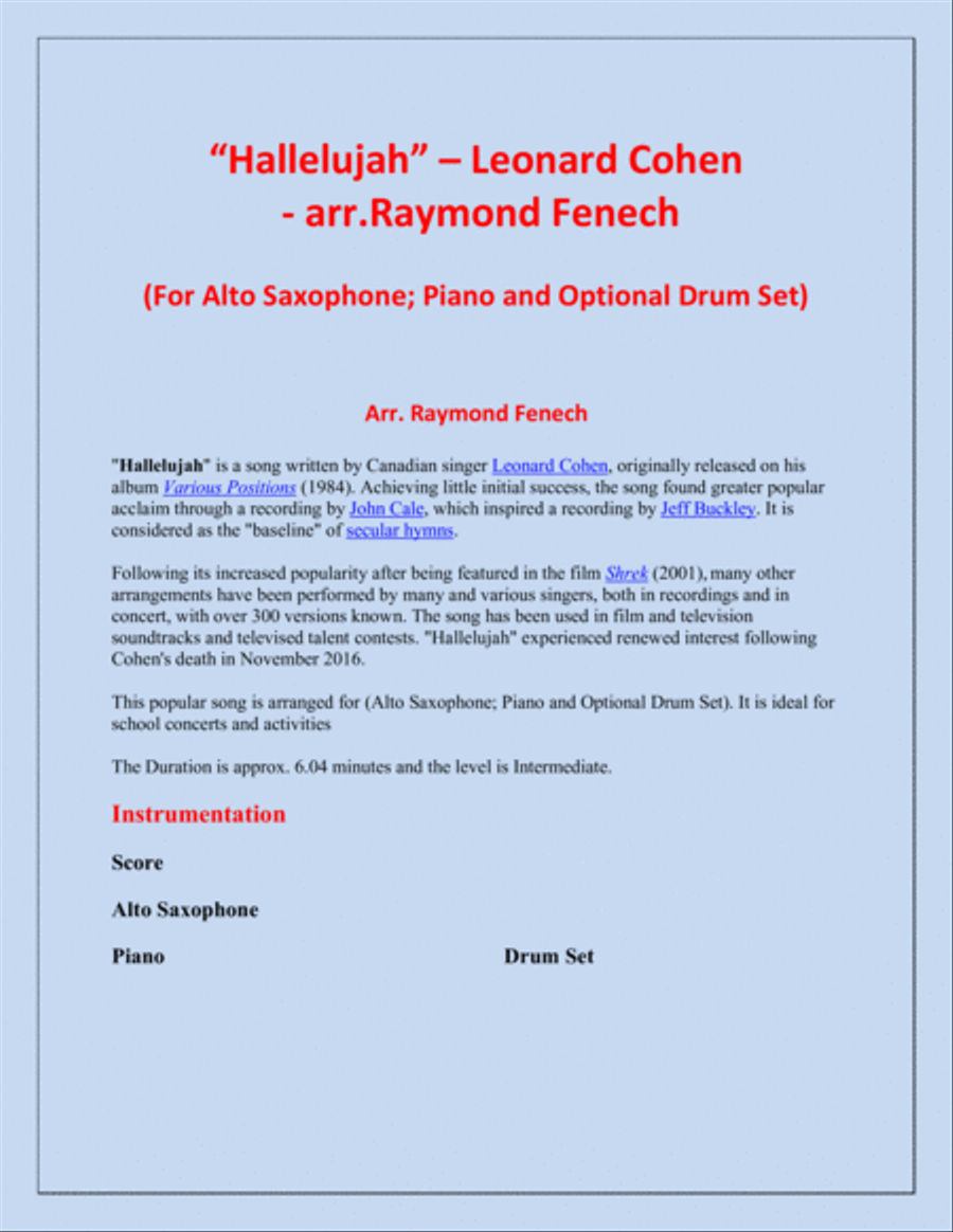 Hallelujah Small Ensemble scores gallery preview page 2