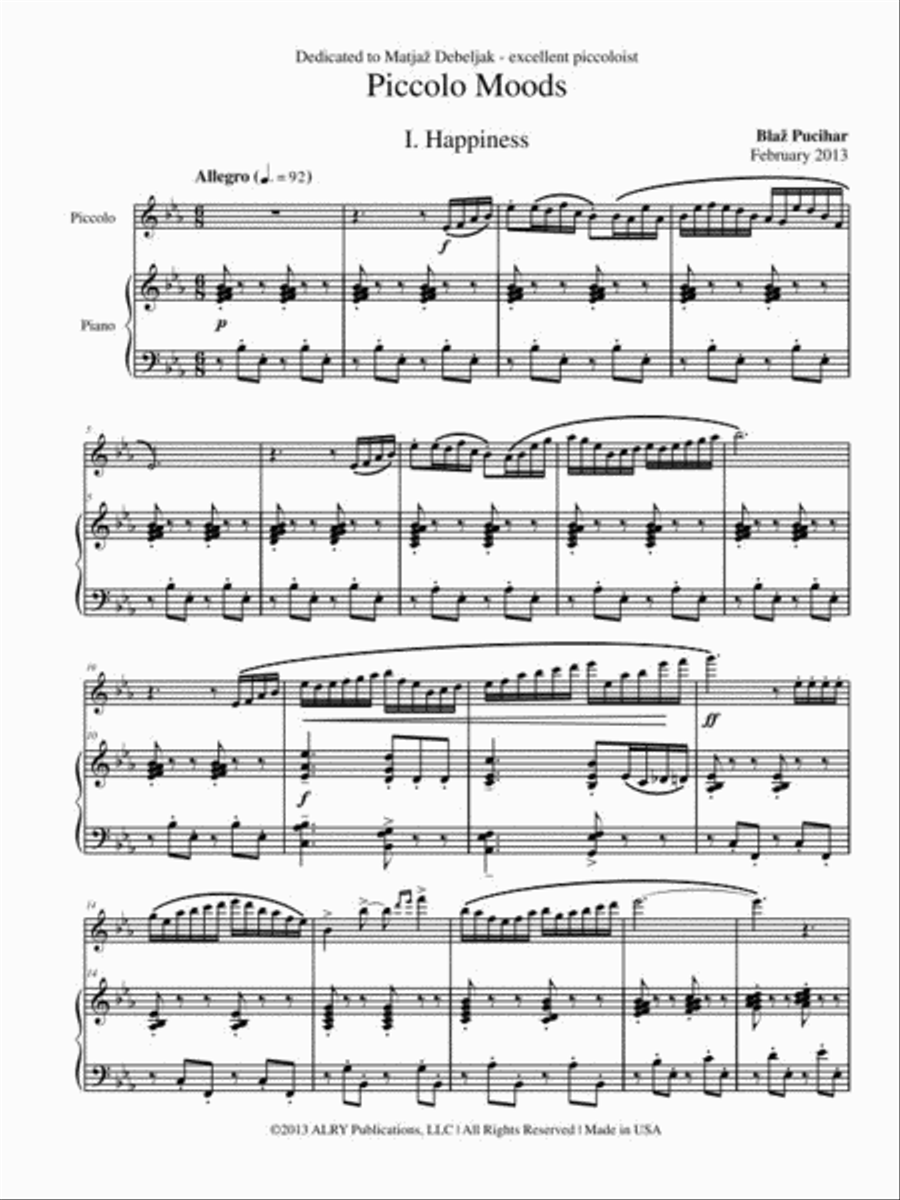 Piccolo Moods for Piccolo and Piano Piccolo scores gallery preview page 4