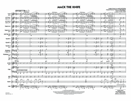Mack The Knife (arr. Rick Stitzel) - Conductor Score (Full Score)