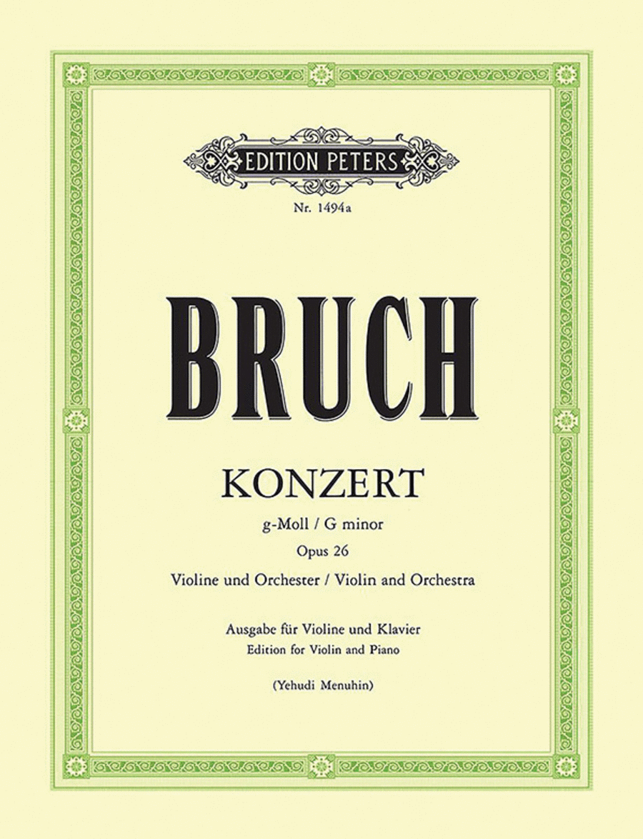 Violin Concerto No. 1 in G minor Op. 26 (Ed. for Violin and Piano) Violin Solo scores gallery preview page 1