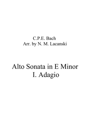 Book cover for Sonata in E Minor for Alto and String Quartet I. Adagio