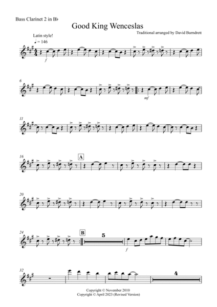 Good King Wenceslas (Latin Style!) for Bass Clarinet Quintet image number null