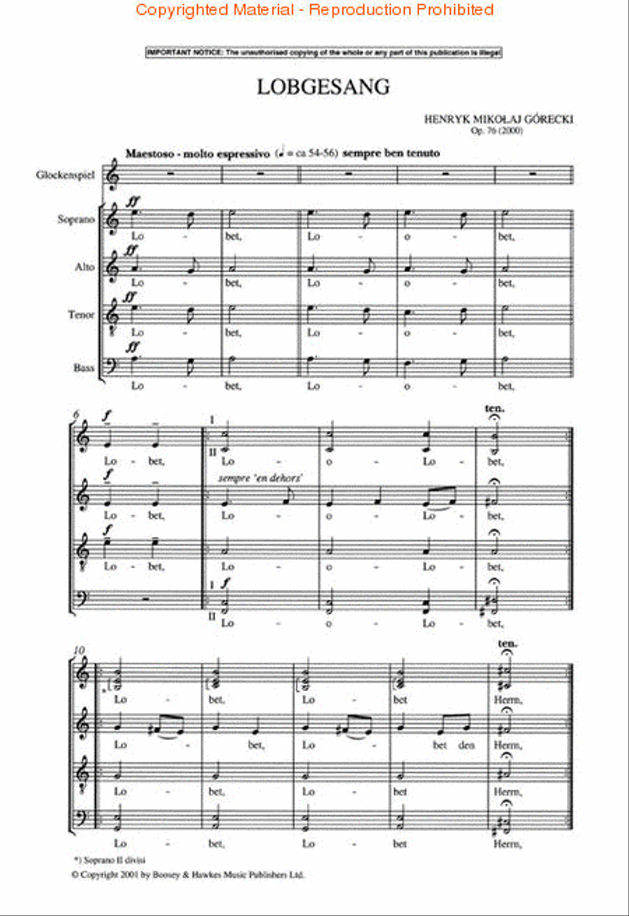 Lobgesang, Op. 76 (2000) Lobgesang, Op. 76 (2000) Divisi scores gallery preview page 2