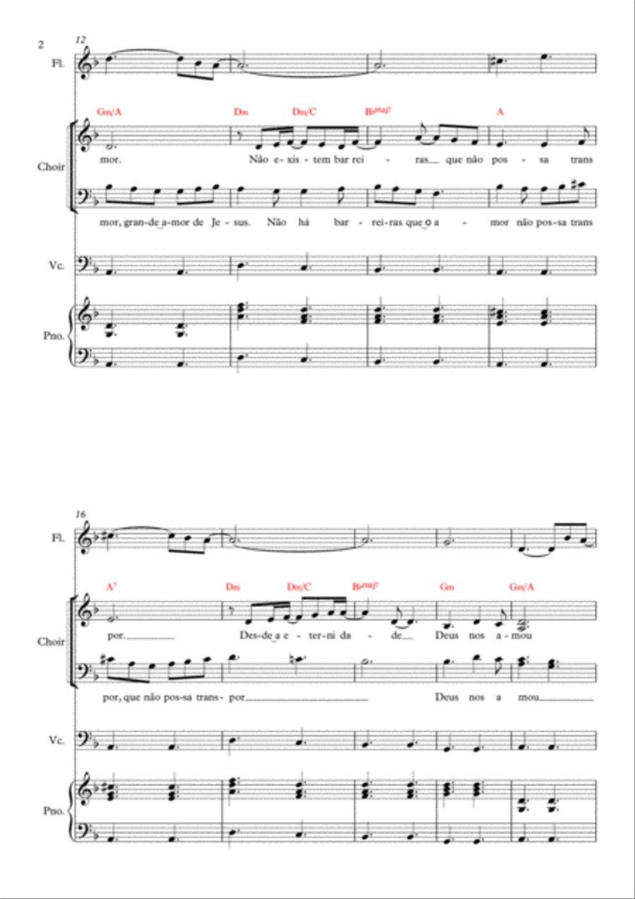 Não existe distância Piano scores gallery preview page 2