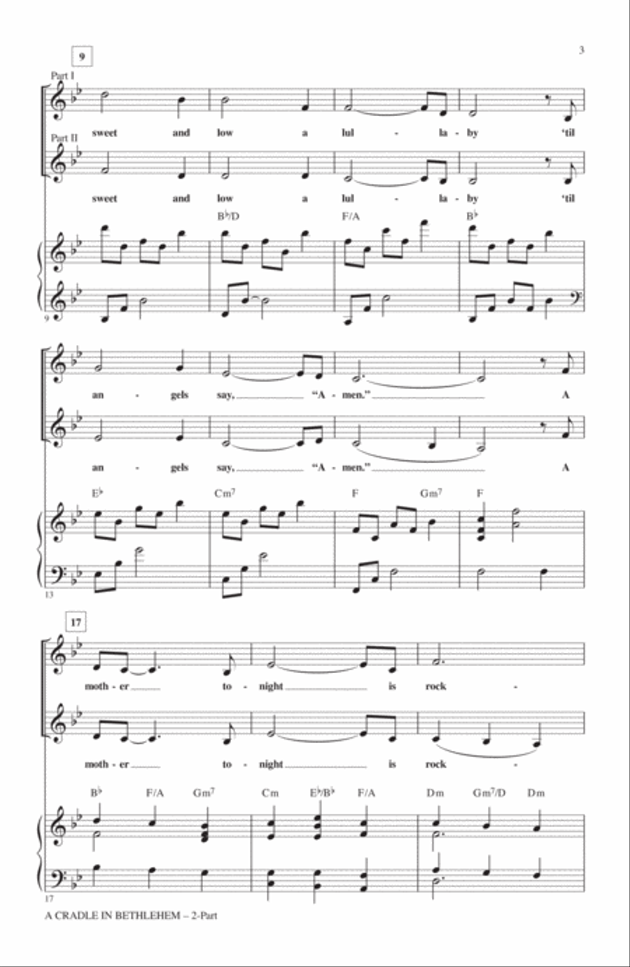 A Cradle In Bethlehem 2-Part scores gallery preview page 2