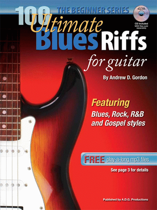 Book cover for 100 Ultimate Blues Riffs for Guitar Beginner Series