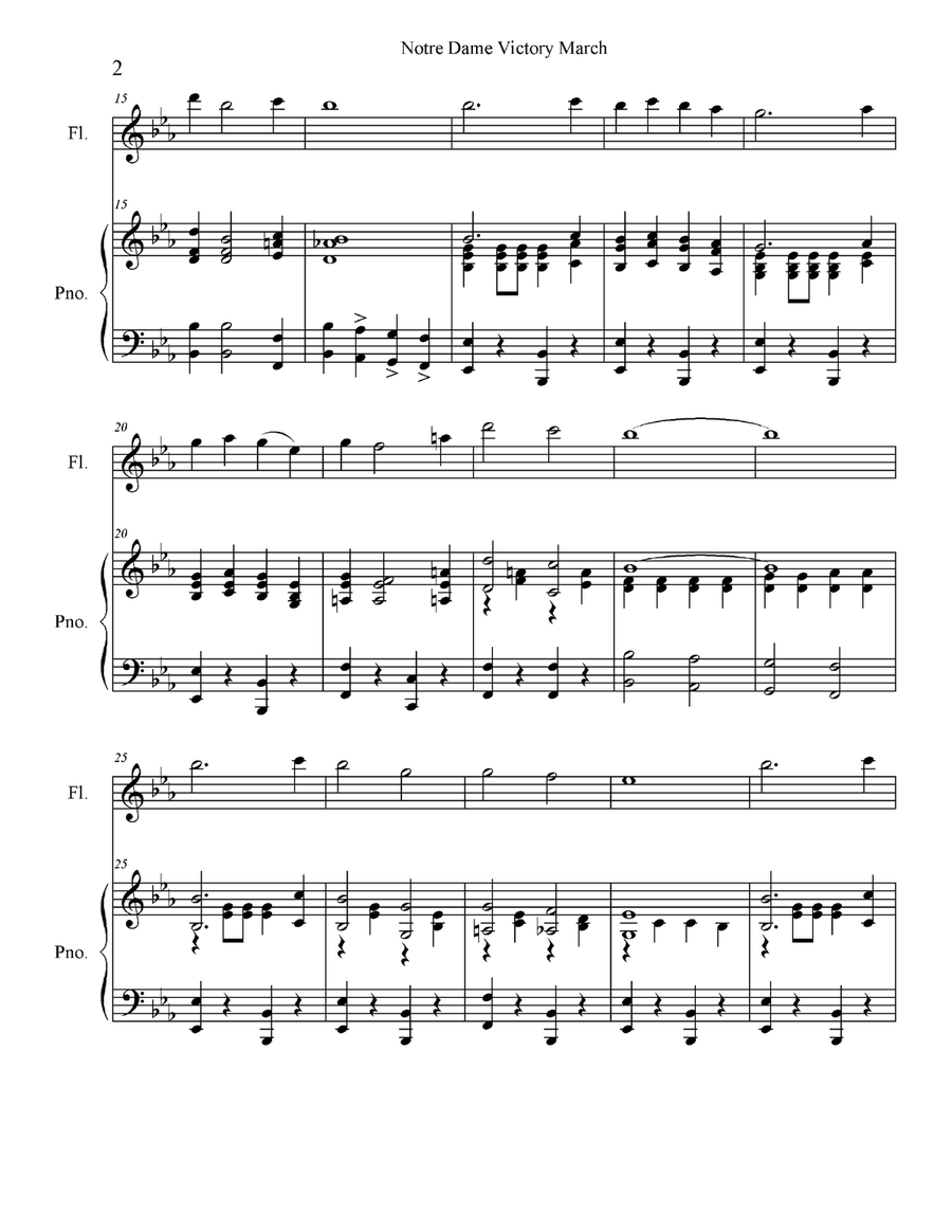 Notre Dame Victory March - Flute Flute Solo scores gallery preview page 4