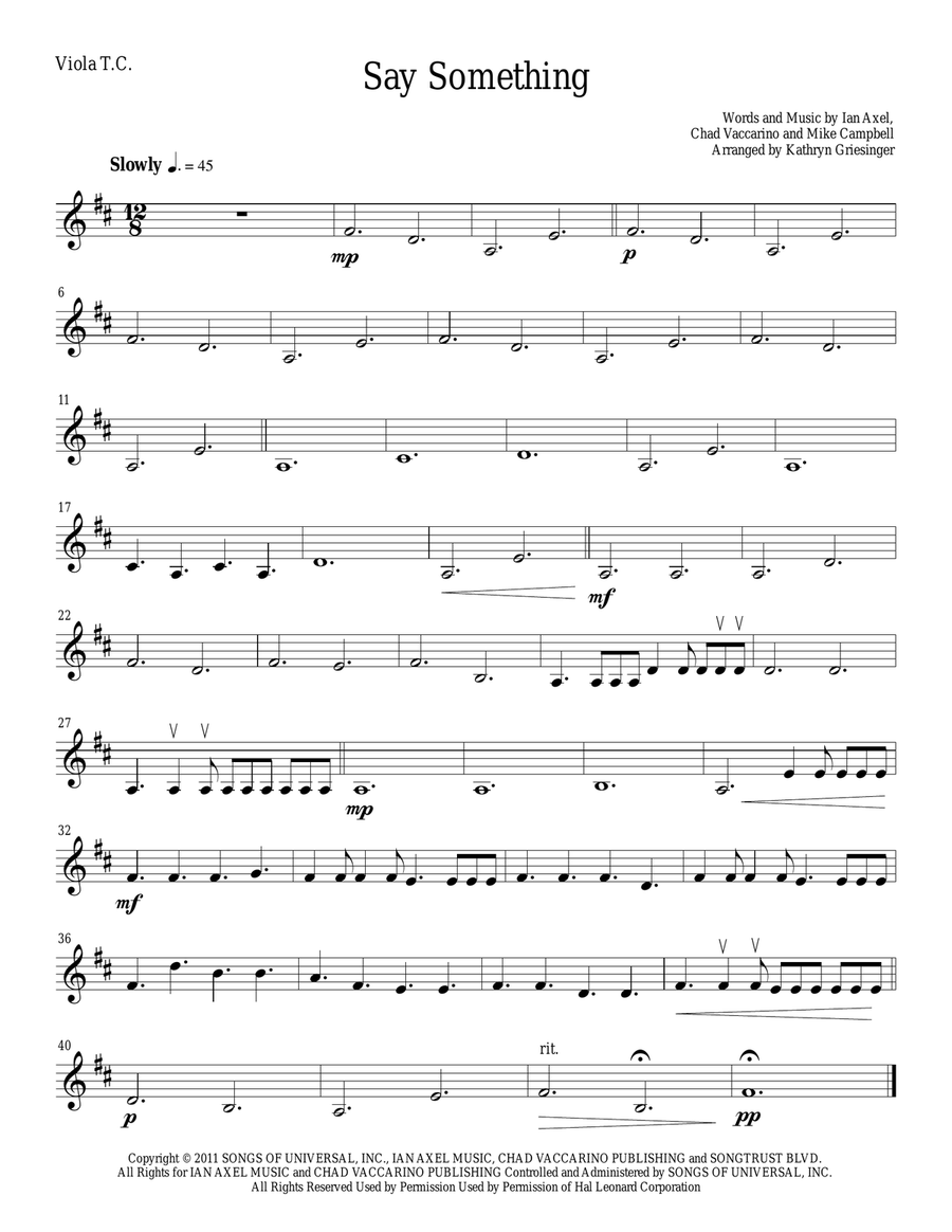 Say Something String Quartet scores gallery preview page 5