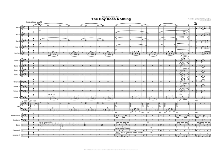 The Boy Does Nothing Jazz Ensemble scores gallery preview page 1