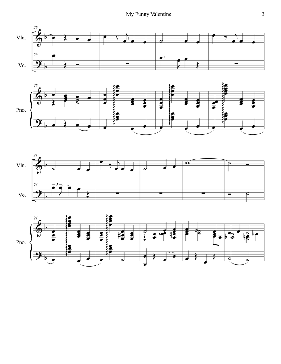 My Funny Valentine My Funny Valentine Piano Trio scores gallery preview page 3