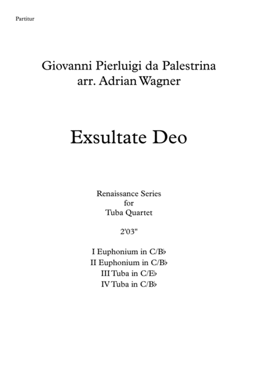 "Exsultate Deo" (Giovanni Pierluigi da Palestrina) Tuba Quartet arr. Adrian Wagner image number null