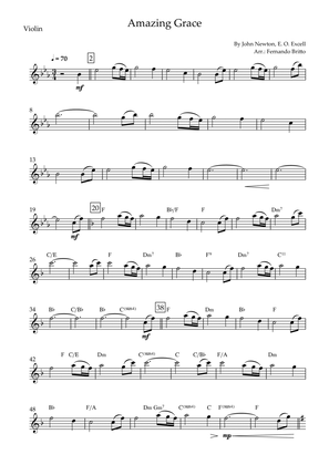 Amazing Grace for Violin Solo with Chords
