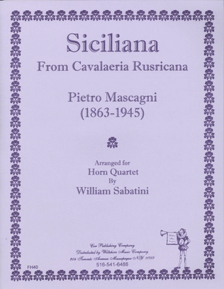 Book cover for Siciliana from "Cavalaleria Rusticana" (Sabatini)