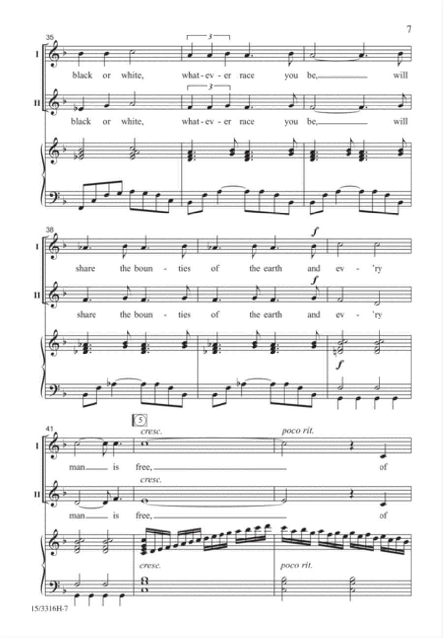 I Dream a World 2-Part scores gallery preview page 6