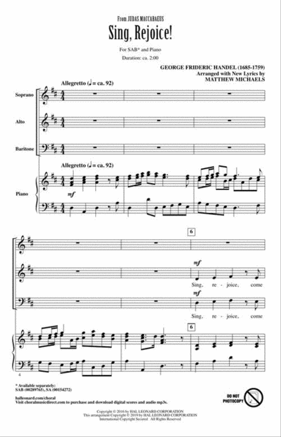 Sing, Rejoice! 3-Part scores gallery preview page 3