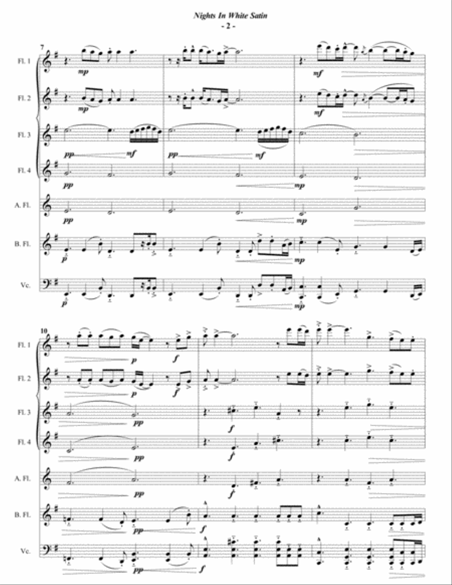 Nights In White Satin Woodwind Ensemble scores gallery preview page 2