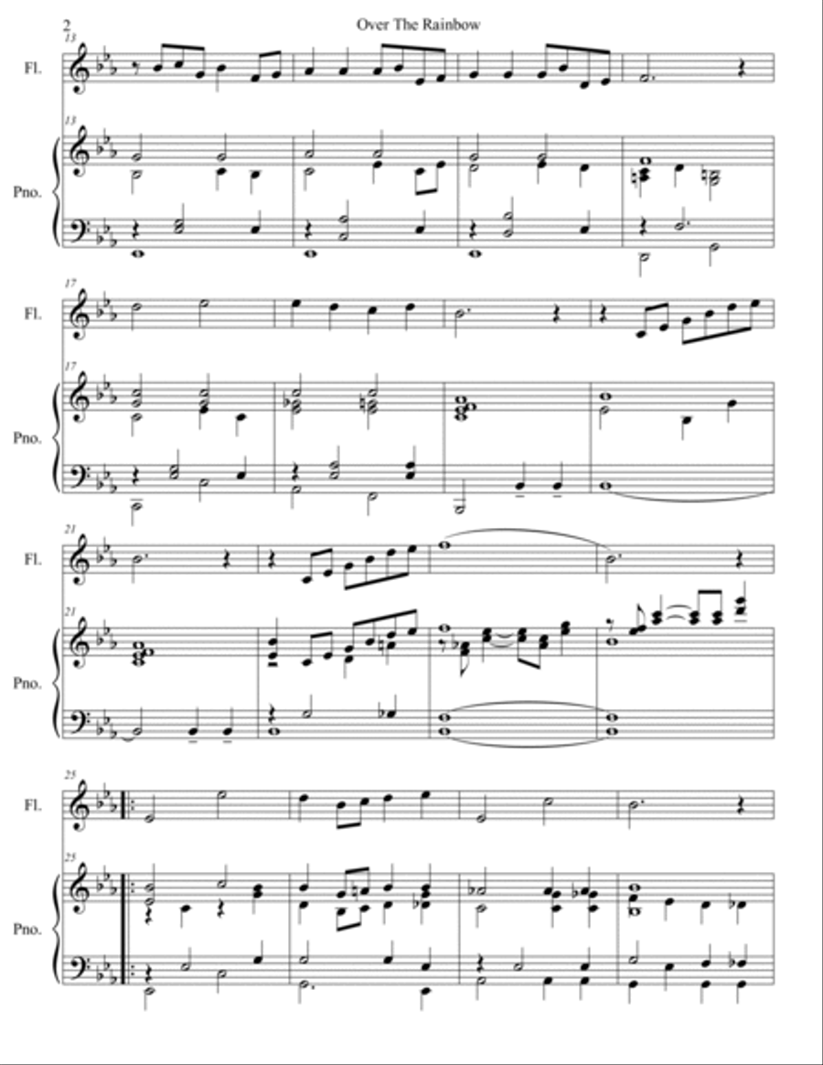 Over The Rainbow (from The Wizard Of Oz) Flute Solo scores gallery preview page 3