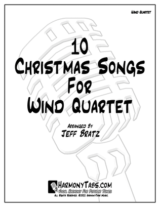 Book cover for 10 Christmas Songs For Wind Quartet