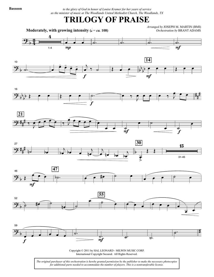 Trilogy Of Praise - Bassoon