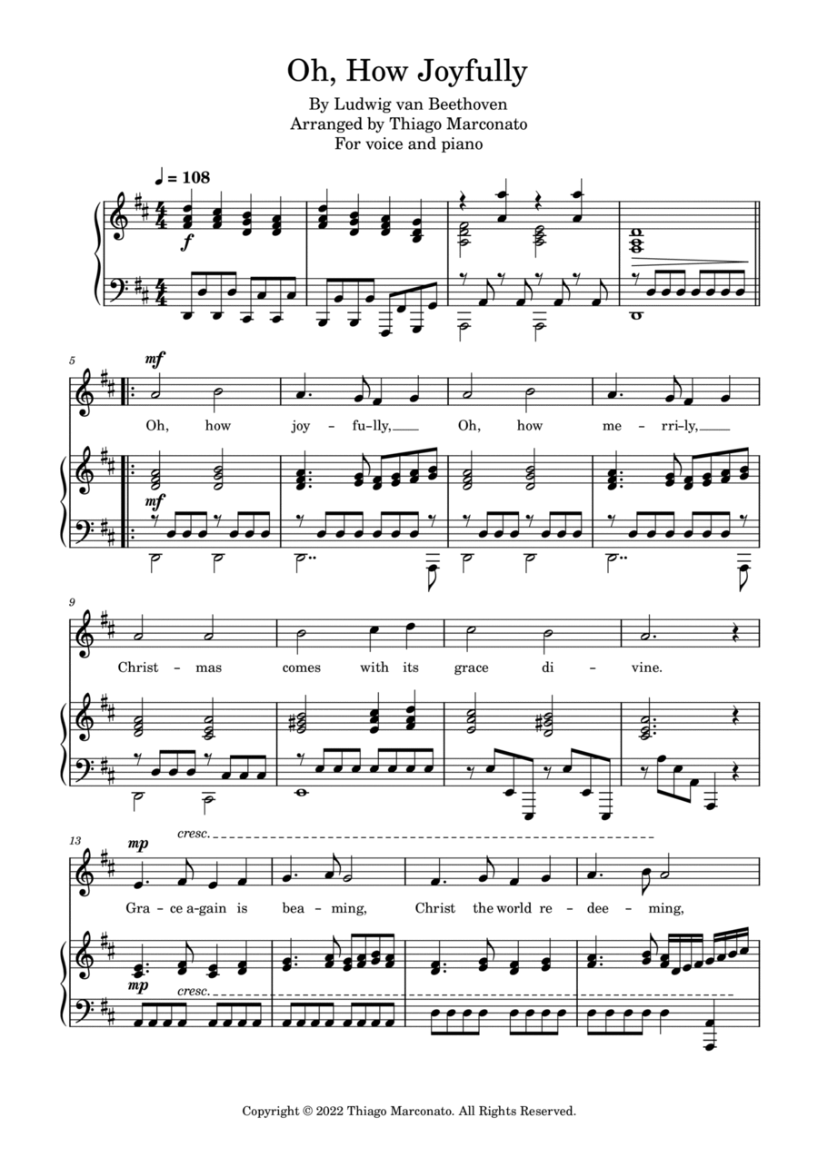 Oh, How Joyfully Oh, How Joyfully Voice scores gallery preview page 1