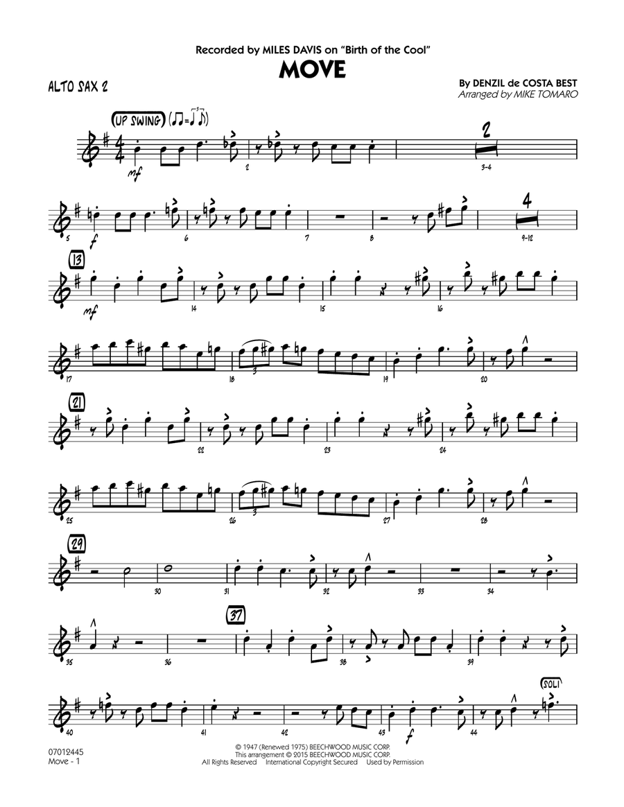 Move - Alto Sax 2 Move - Alto Sax 2 Jazz Ensemble scores gallery preview page 1