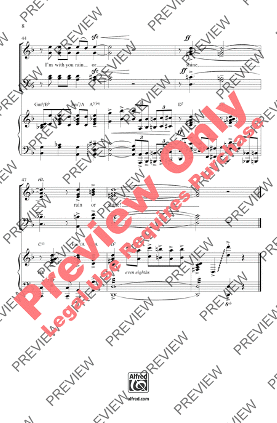 Come Rain or Come Shine 4-Part scores gallery preview page 8
