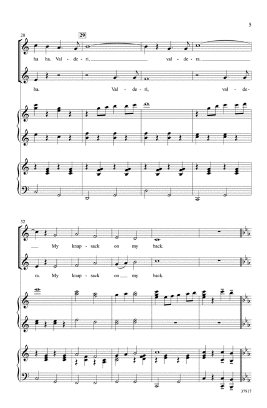 The Happy Wanderer Choir scores gallery preview page 4