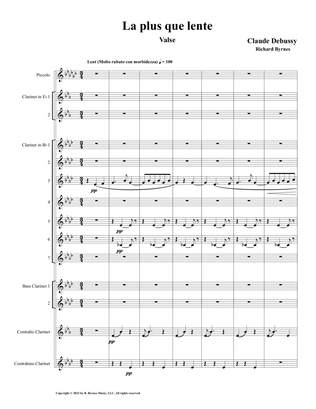 Claude Debussy – La plus que lent (Clarinet Choir + Piccolo)