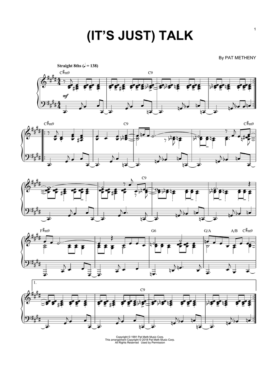 (It's Just) Talk Piano Solo scores gallery preview page 1
