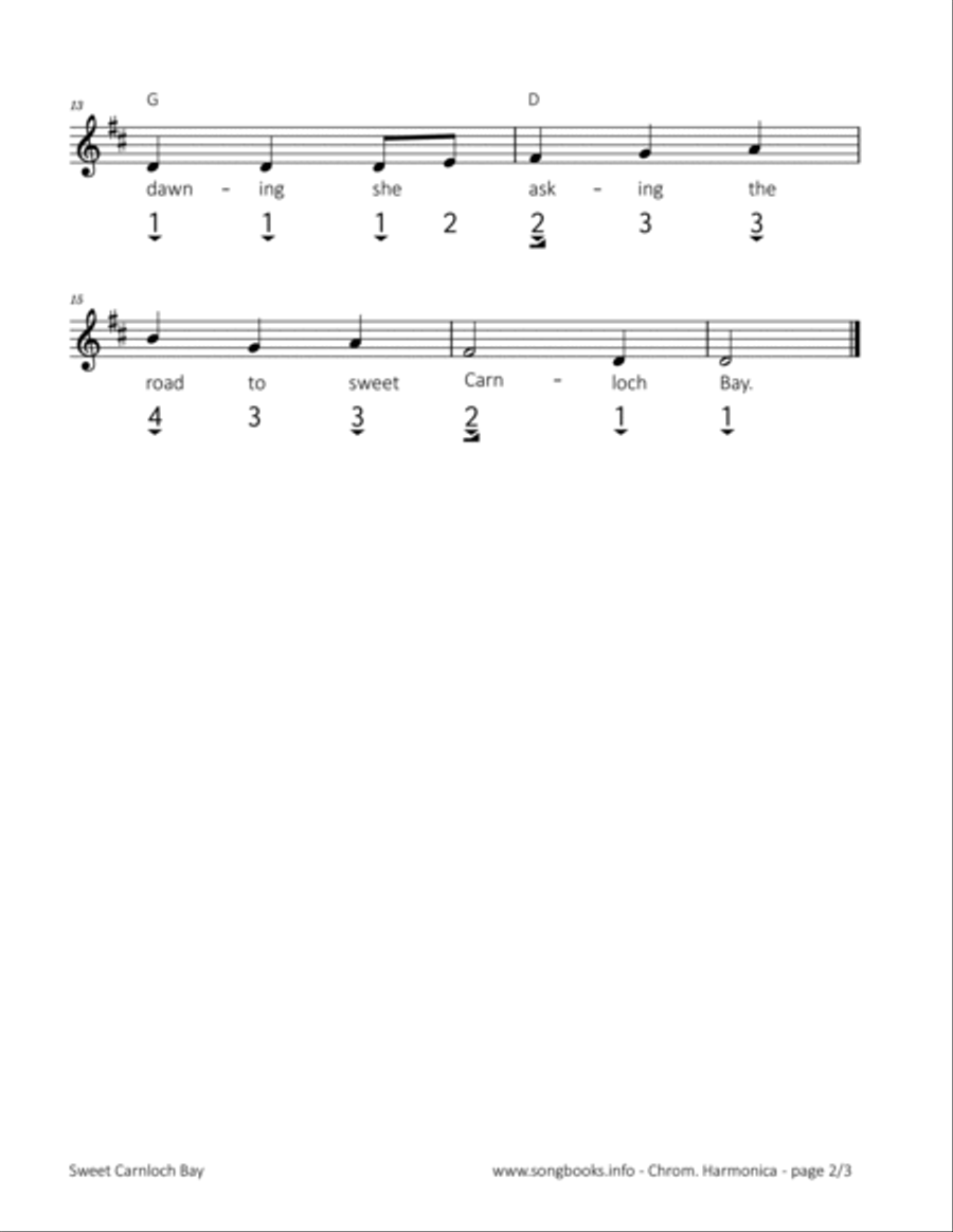 Sweet Carnloch Bay Harmonica scores gallery preview page 2