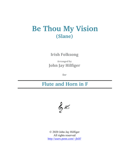 Be Thou My Vision for Flute and Horn in F image number null