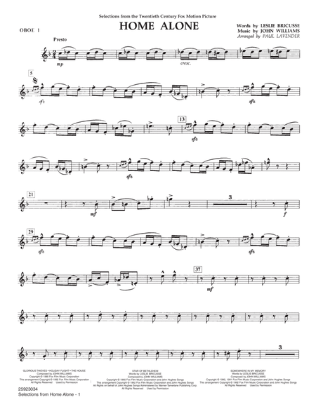 Selections from Home Alone - Oboe 1 by Paul Lavender Concert Band - Digital Sheet Music