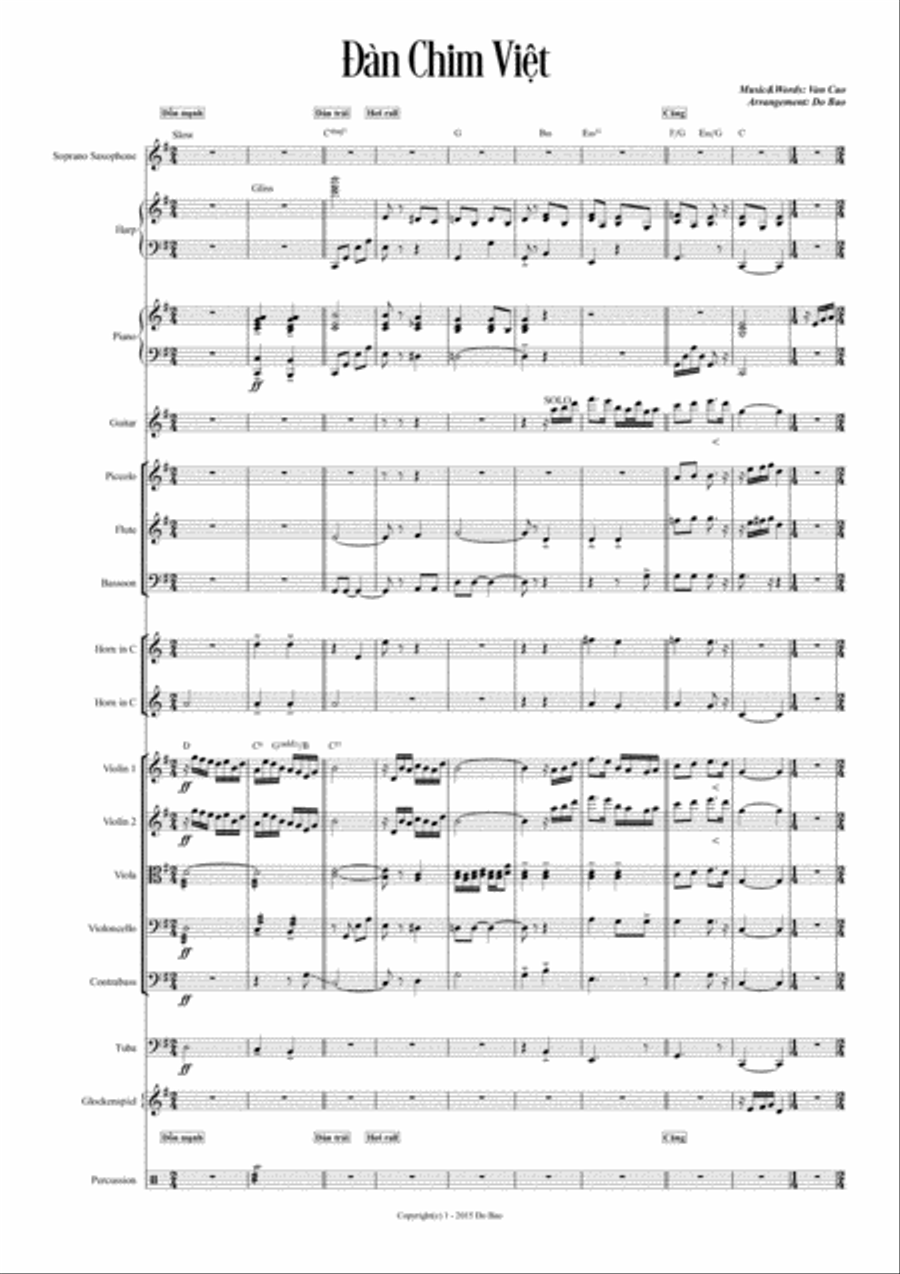 Dan Chim Viet (Van Cao) Percussion Ensemble scores gallery preview page 1