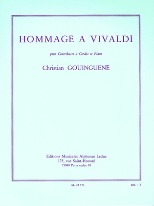 Book cover for Hommage A Vivaldi - Double Bass And Piano