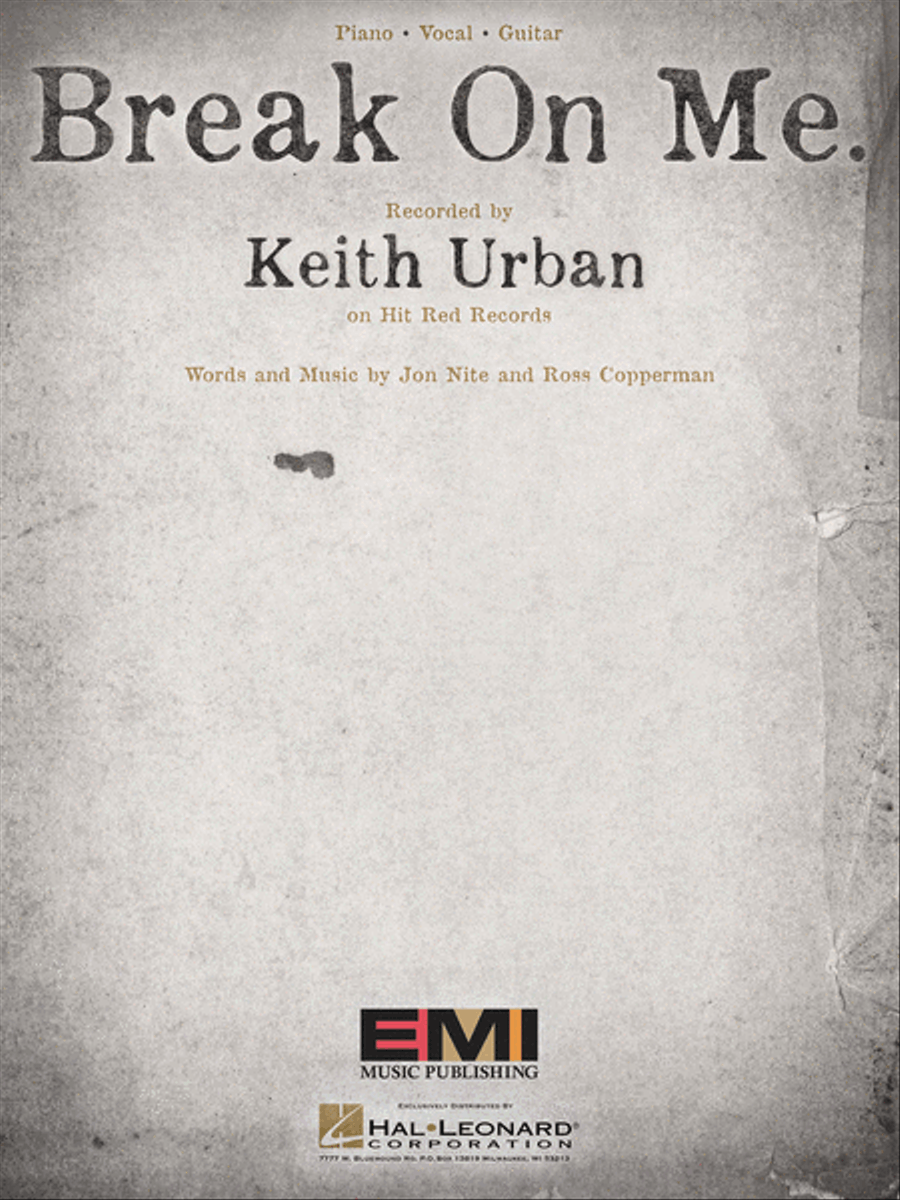 Break on Me. Piano, Vocal, Guitar scores gallery preview page 1