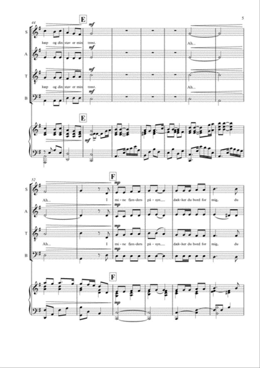Herren er min hyrde (SATB+klaver) 4-Part scores gallery preview page 5
