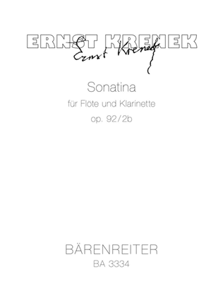 Book cover for Sonatina for two Instruments op. 92/2b