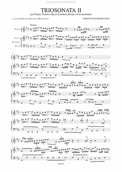 7 Triosonatas for Flute, Violin and Continuo (Flute and Harpsichord) - Vol. 2: Triosonata II in D maj
