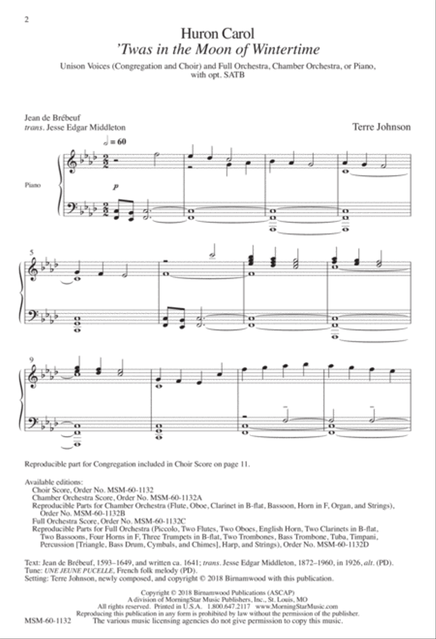 Huron Carol 4-Part scores gallery preview page 2