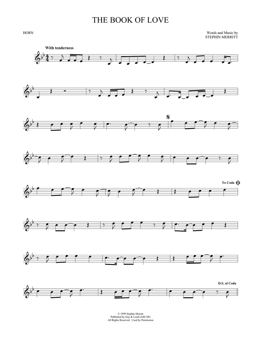 The Book Of Love Horn Solo scores gallery preview page 1