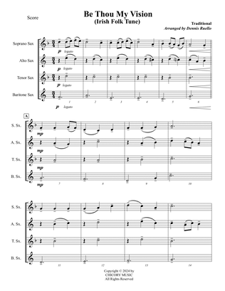 Be Thou My Vision (Irish Hymn) - Saxophone Quartet (SATB) - Intermediate Level