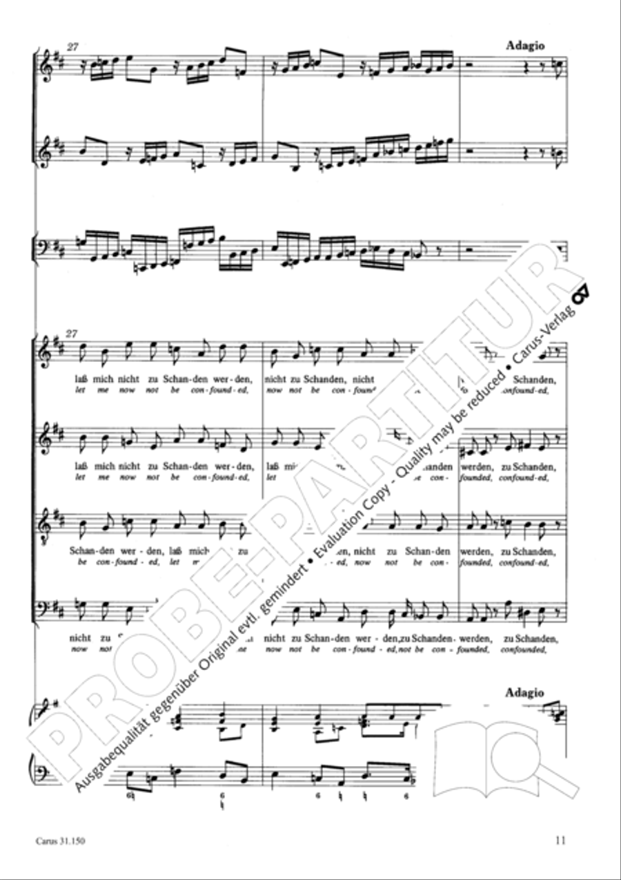 O my Lord, I long for thee (Nach dir, Herr, verlanget mich) 4-Part scores gallery preview page 14