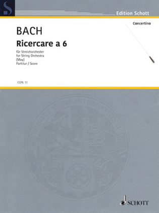 Book cover for Ricercare For 6 Bwv 1079 Set