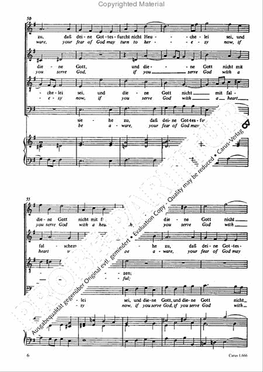 Be aware, your fear of God may turn to heresy (Siehe zu, dass deine Gottesfurcht nicht Heuchelei sei) 4-Part scores gallery preview page 7