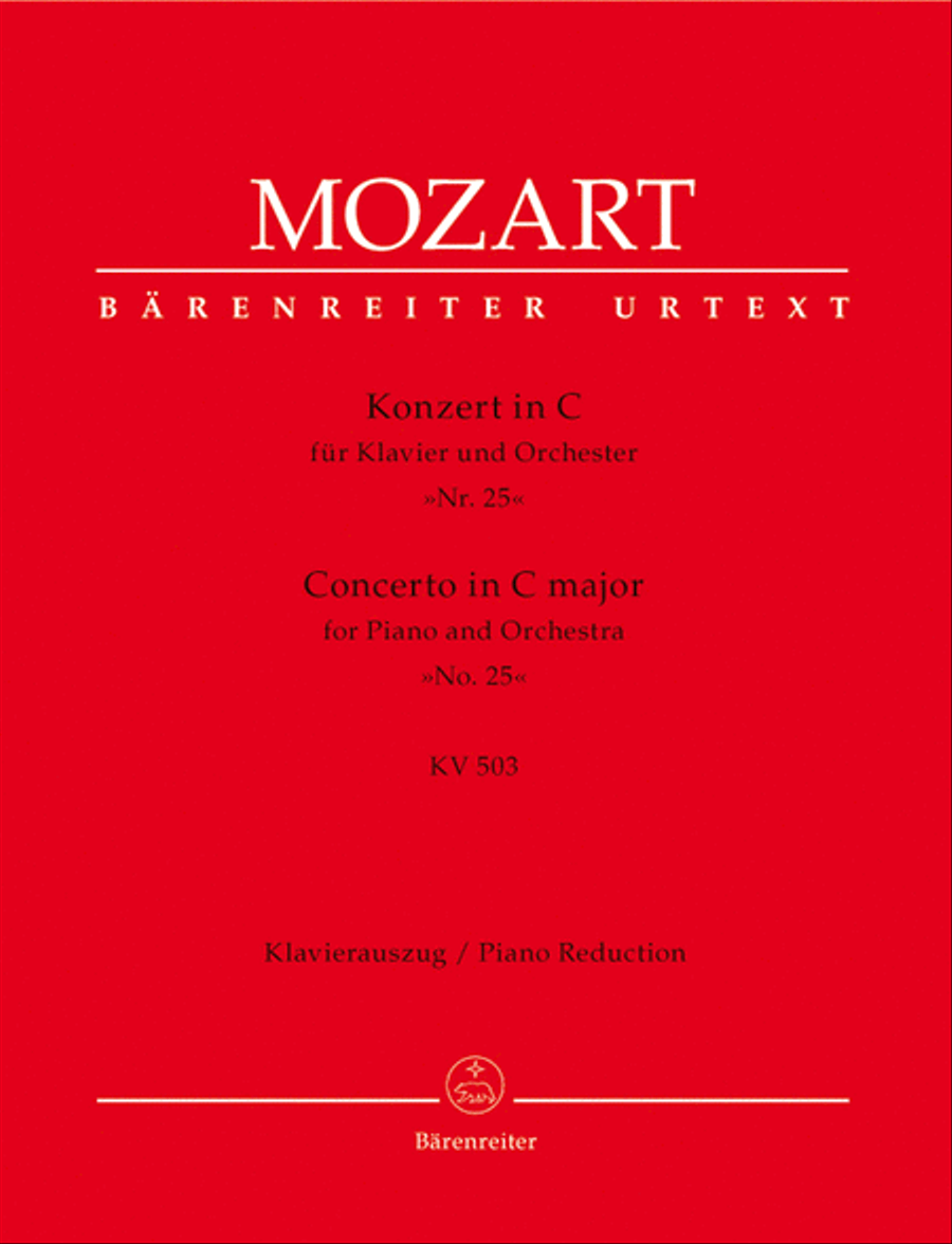 Concerto for Piano and Orchestra, No. 25 C major, KV 503 Piano Solo scores gallery preview page 1
