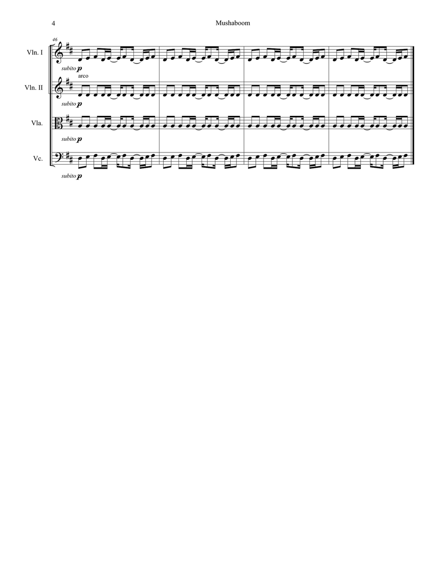 Mushaboom String Quartet scores gallery preview page 4