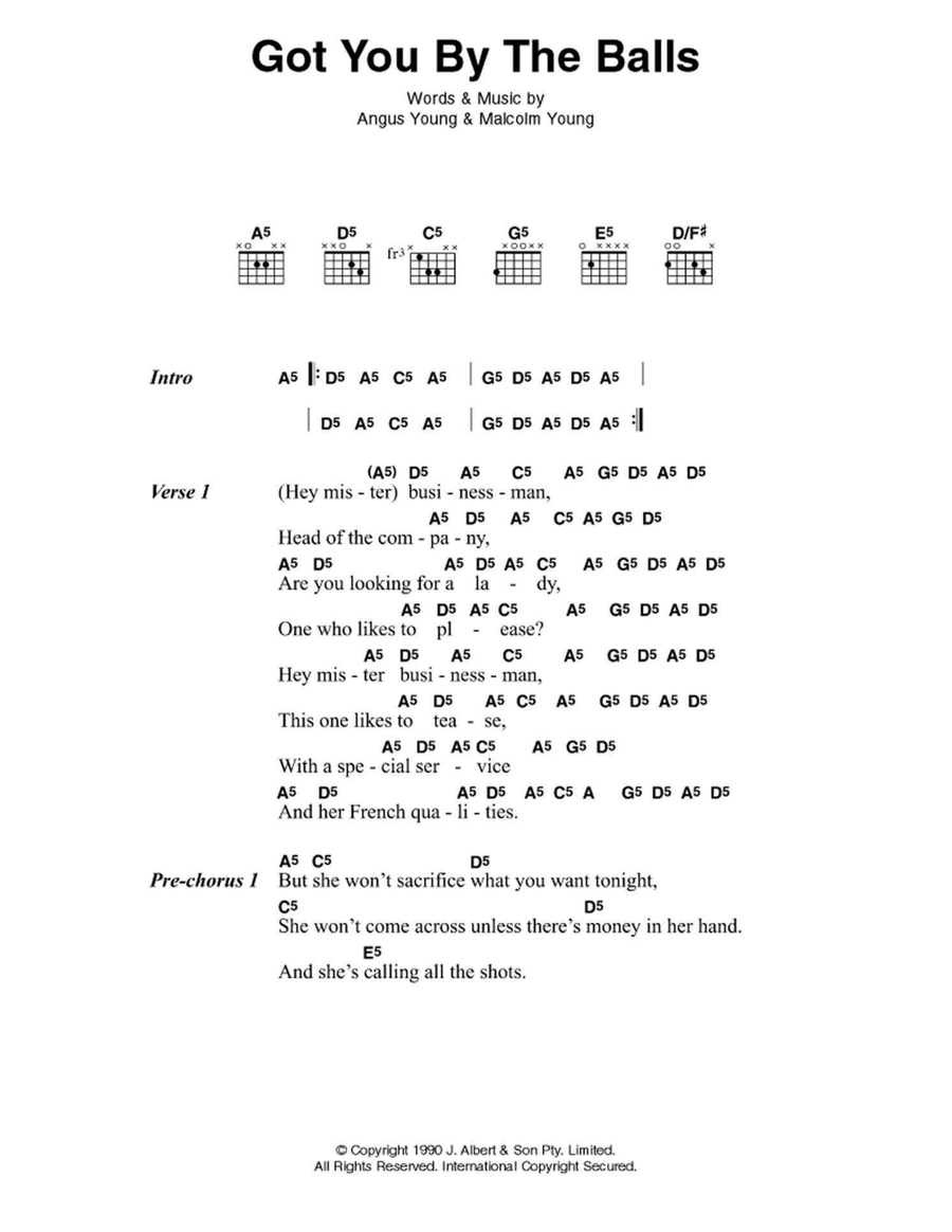 Got You By The Balls Electric Guitar scores gallery preview page 1