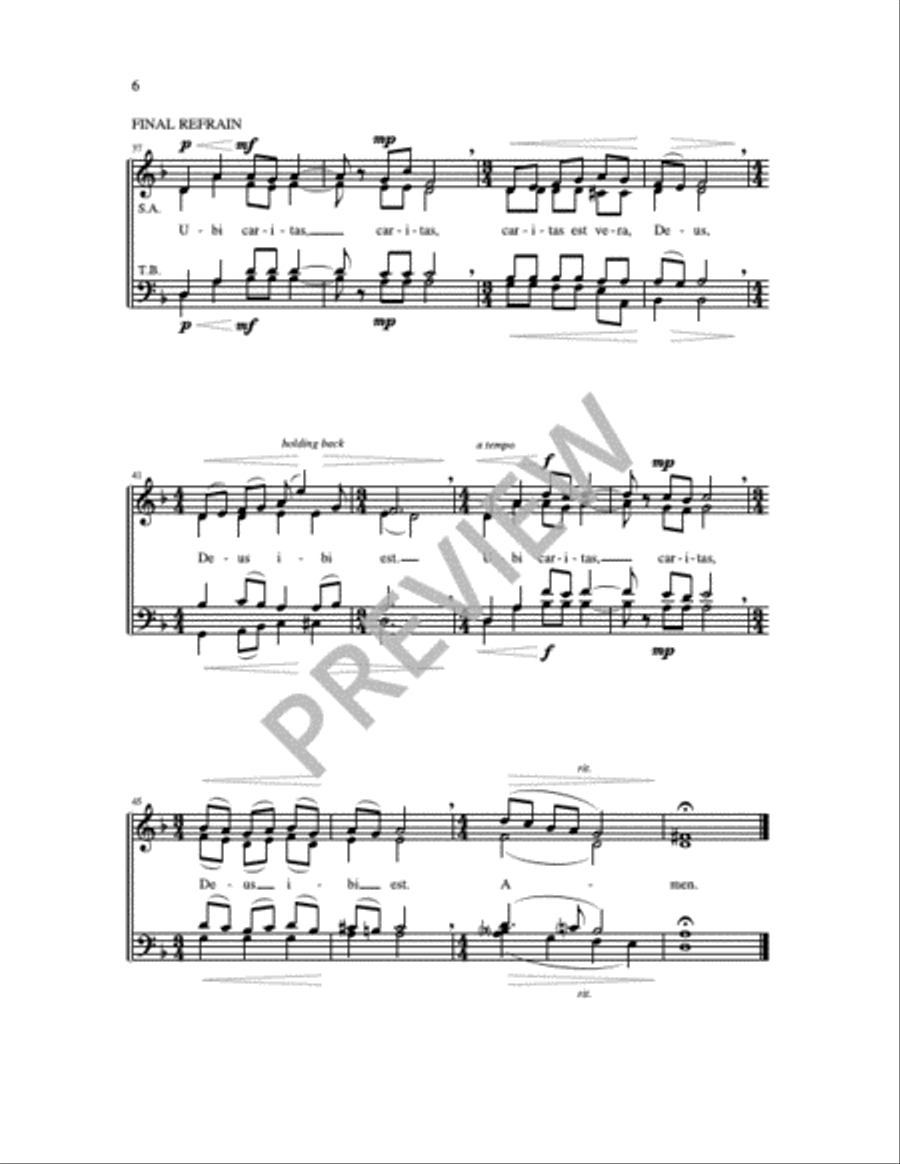 Ubi caritas Ubi caritas 4-Part scores gallery preview page 3