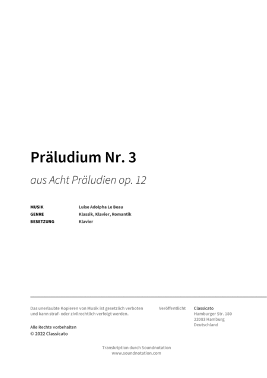 Präludium Nr. 3 Piano scores gallery preview page 2