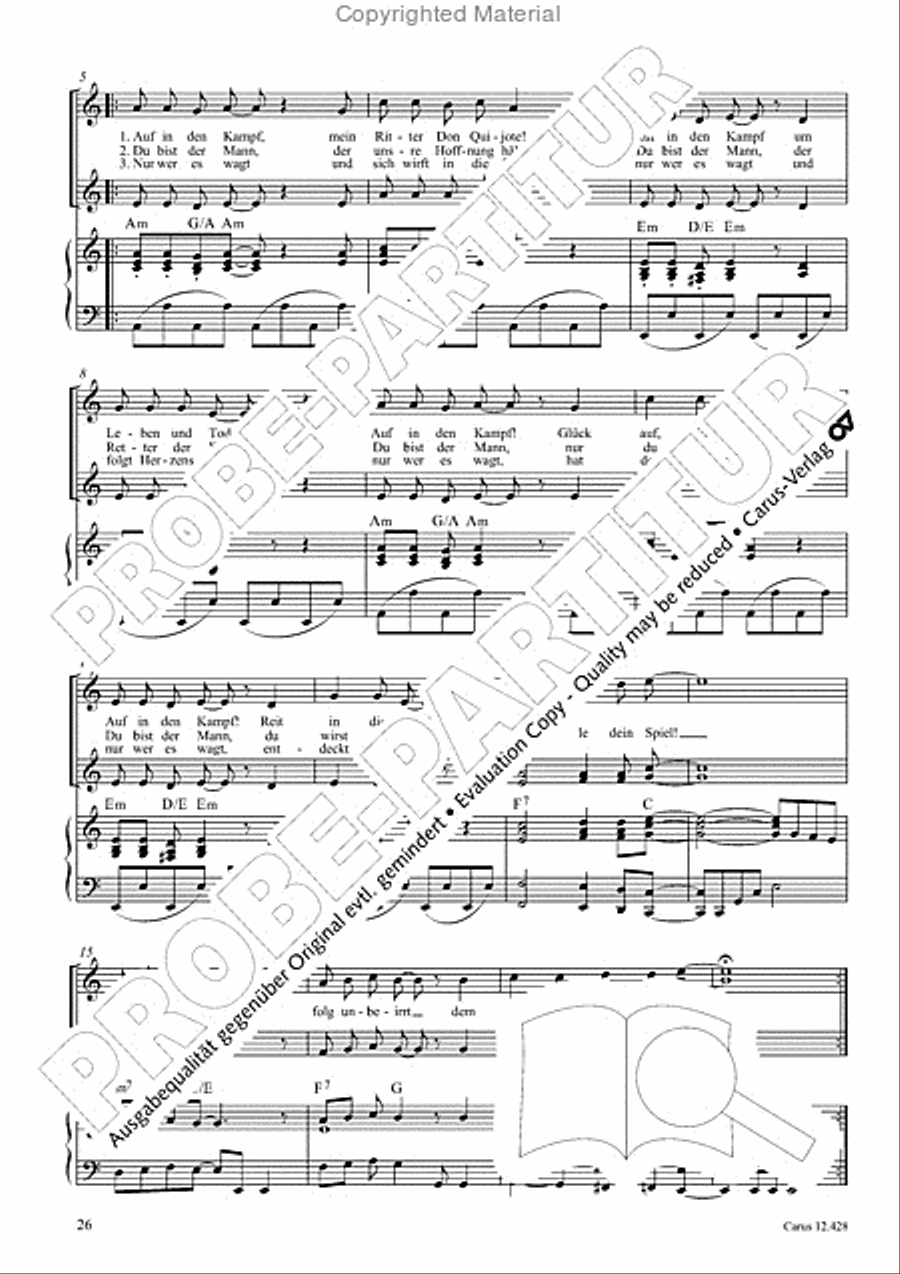 Die seltsamen Abenteuer von Don Quijote und Sancho Pansa Unison Choir scores gallery preview page 28